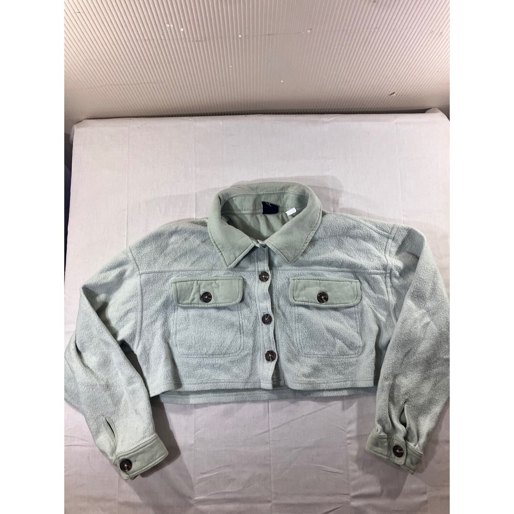 PACSUN Los Angeles Light Blue Fleece Button Up Shirt‎ Jacket Women's Size S